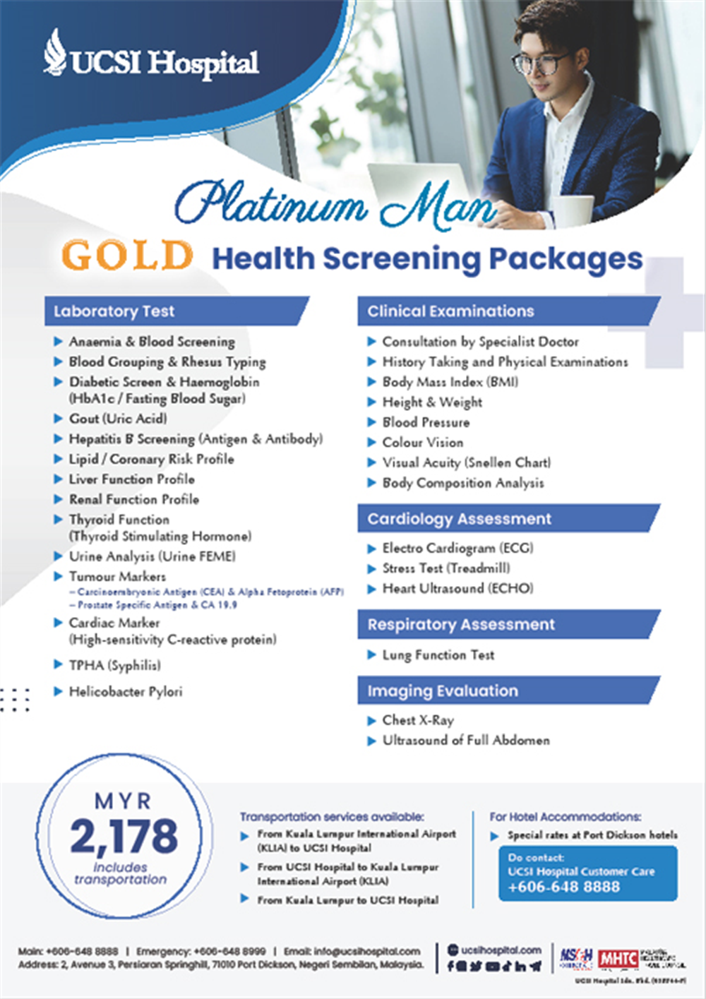 Gold Health Screening Package (Platinum Man)